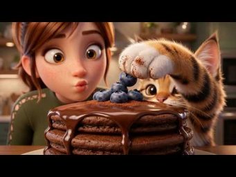Как мы готовили шоколадные панкейки на кефире! Мультик