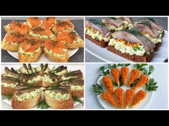 4 Вида Бутербродов на Новый Год 2026 / Новогодние Бутерброды / New Year's Sandwiches