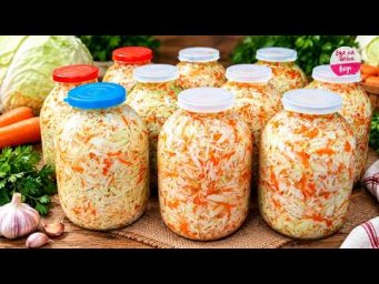 Не перетираю капусту и не жду сока &mdash; а она всю зиму остаётся хрустящей | Еда на любой вкус