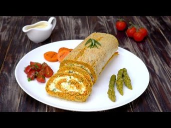 Как приготовить морковный рулет с сырной начинкой &mdash; Рецепты от Со Вкусом