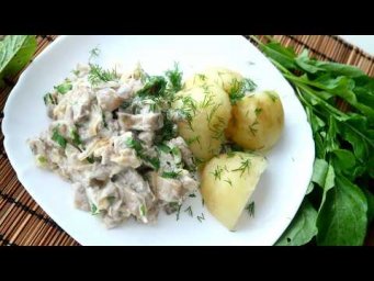 Вешенки жареные в сметане на сковороде