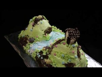 торт с барашками и домиком | торт на заказ