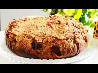 Неожиданный вкус, который невозможно забыть! Пирог с хрустящей крошкой  с клубникой и корицей